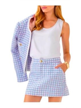 Lilly Pulitzer Colette Mini Skort Sz 10 Tidepool Boucle Bluette Pink Blue